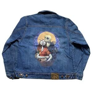 Vintage Disney Nightmare Before Christmas Sally Jack Skellington Denim Jacket M